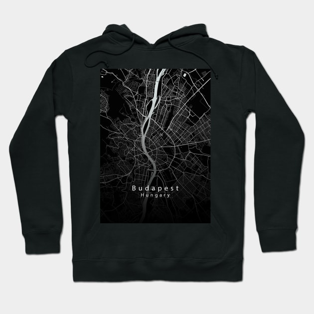 Budapest Hungary City Map dark Hoodie by Robin-Niemczyk